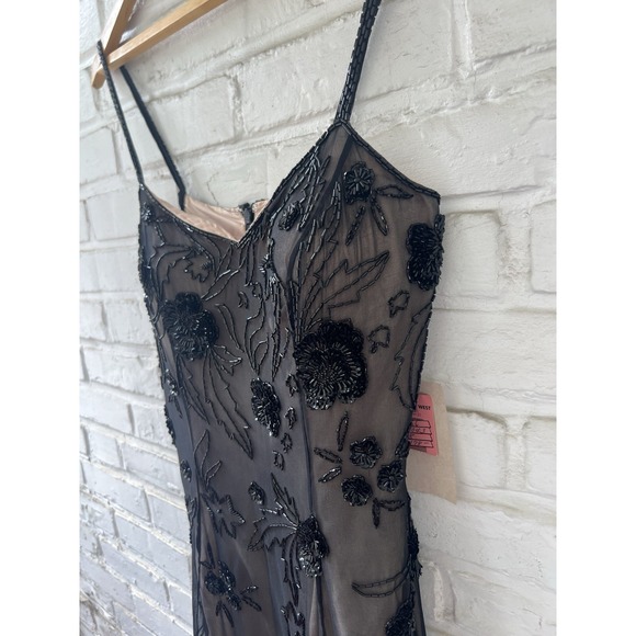 NWT Vintage Montage Night by Mon Cheri Beaded Black Dress EXCELLENT CONDITION 8 - Picture 3 of 16